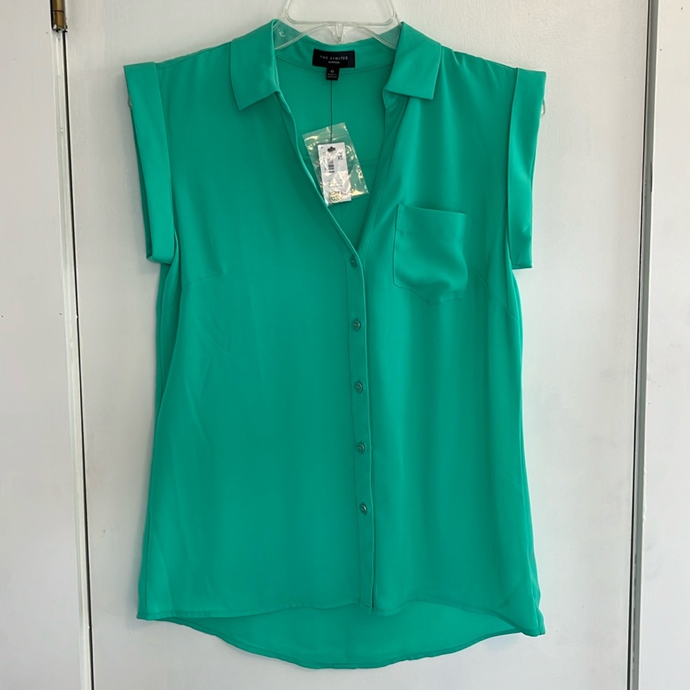 The Limited Mint Green Short Sleeve Blouse